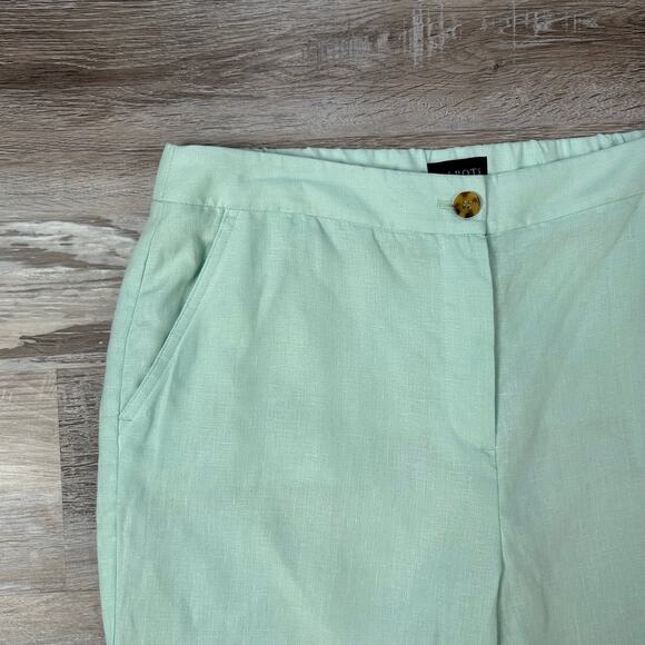 NWT Talbots Linen Pants Mint Green Straight Leg High Rise Summer 10 - Picture 2 of 6